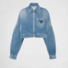 Chaqueta de denim orgánico de corte corto Chaqueta de denim orgánico de corte corto