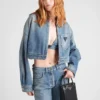 Chaqueta de denim orgánico de corte corto Chaqueta de denim orgánico de corte corto