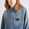 Chaqueta de denim orgánico de corte corto Chaqueta de denim orgánico de corte corto