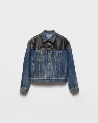 Chaqueta de denim y cuero