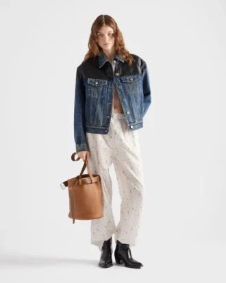 Chaqueta de denim y cuero