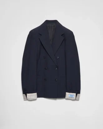 Chaqueta de doble botonadura de mohair de cabrito