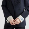 Chaqueta de doble botonadura de mohair de cabrito Chaqueta de doble botonadura de mohair de cabrito