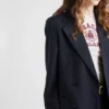 Chaqueta de doble botonadura de mohair de cabrito Chaqueta de doble botonadura de mohair de cabrito