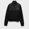 Chaqueta de felpa de algodón con cremallera y detalles de Re-Nylon Chaqueta de felpa de algodón con cremallera y detalles de Re-Nylon