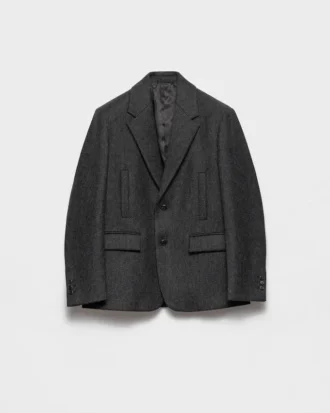 Chaqueta de lana de botonadura sencilla