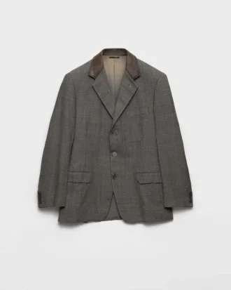 Chaqueta de lana de botonadura sencilla