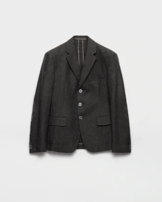Chaqueta de lana de botonadura sencilla