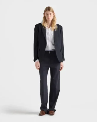 Chaqueta de lana de botonadura sencilla Chaqueta de lana de botonadura sencilla