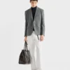 Chaqueta de lana de botonadura sencilla Chaqueta de lana de botonadura sencilla