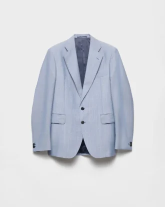 Chaqueta de lana y mohair de botonadura sencilla