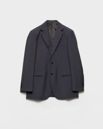 Chaqueta de lana y mohair de botonadura sencilla