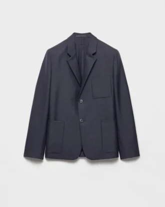 Chaqueta de lana y mohair de botonadura sencilla