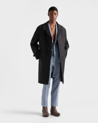Chaqueta de lana y mohair de botonadura sencilla