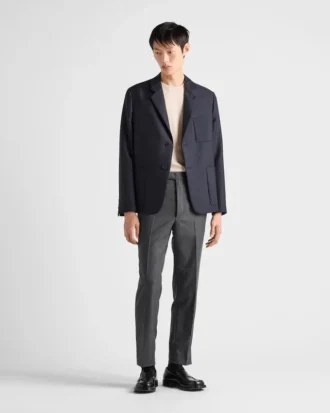 Chaqueta de lana y mohair de botonadura sencilla