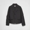 Chaqueta de lana y seda de un solo pecho Chaqueta de lana y seda de un solo pecho