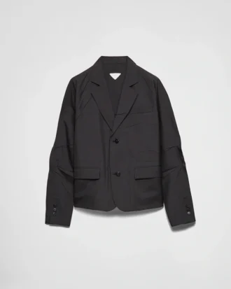Chaqueta de lana y seda de un solo pecho