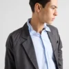 Chaqueta de lana y seda de un solo pecho Chaqueta de lana y seda de un solo pecho