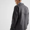 Chaqueta de lana y seda de un solo pecho Chaqueta de lana y seda de un solo pecho