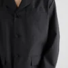 Chaqueta de lana y seda de un solo pecho Chaqueta de lana y seda de un solo pecho