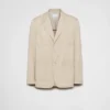 Chaqueta de mezcla de algodón de botonadura sencilla Chaqueta de mezcla de algodón de botonadura sencilla