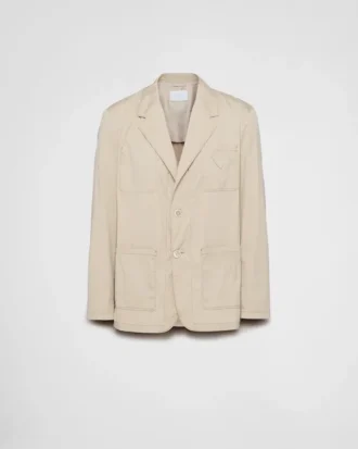 Chaqueta de mezcla de algodón de botonadura sencilla
