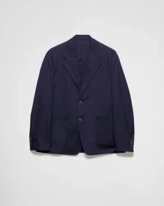 Chaqueta de mezcla de algodón de botonadura sencilla