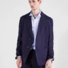 Chaqueta de mezcla de algodón de botonadura sencilla Chaqueta de mezcla de algodón de botonadura sencilla