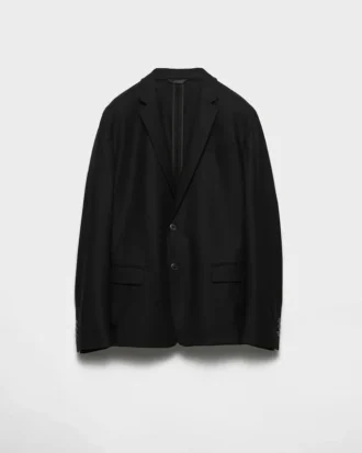 Chaqueta de mezcla de lana de un solo pecho
