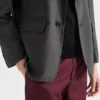 Chaqueta de mezcla de lana de un solo pecho Chaqueta de mezcla de lana de un solo pecho