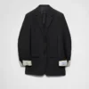 Chaqueta de mohair de cabrito de botonadura sencilla Chaqueta de mohair de cabrito de botonadura sencilla