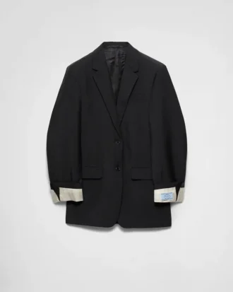 Chaqueta de mohair de cabrito de botonadura sencilla