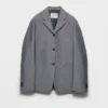 Chaqueta de mohair de cabrito de botonadura sencilla Chaqueta de mohair de cabrito de botonadura sencilla