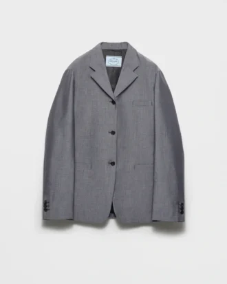 Chaqueta de mohair de cabrito de botonadura sencilla
