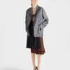 Chaqueta de mohair de cabrito de botonadura sencilla Chaqueta de mohair de cabrito de botonadura sencilla