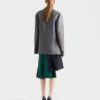 Chaqueta de mohair de cabrito de botonadura sencilla Chaqueta de mohair de cabrito de botonadura sencilla