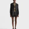 Chaqueta de mohair de cabrito teñida en prenda Chaqueta de mohair de cabrito teñida en prenda