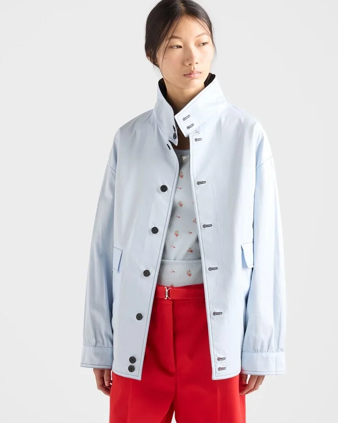 Chaqueta de mohair de cabrito y popelín Chaqueta de mohair de cabrito y popelín