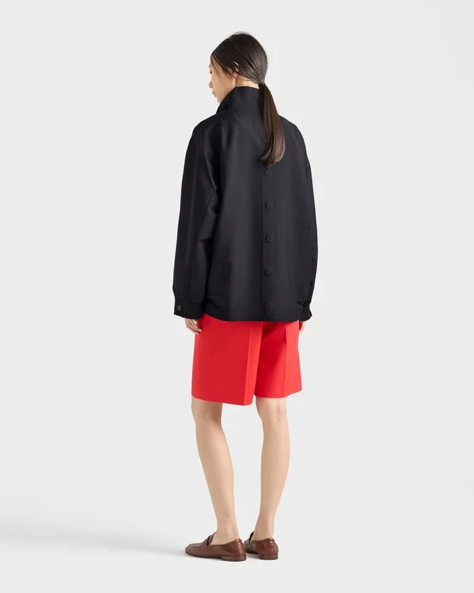 Chaqueta de mohair de cabrito y popelín Chaqueta de mohair de cabrito y popelín