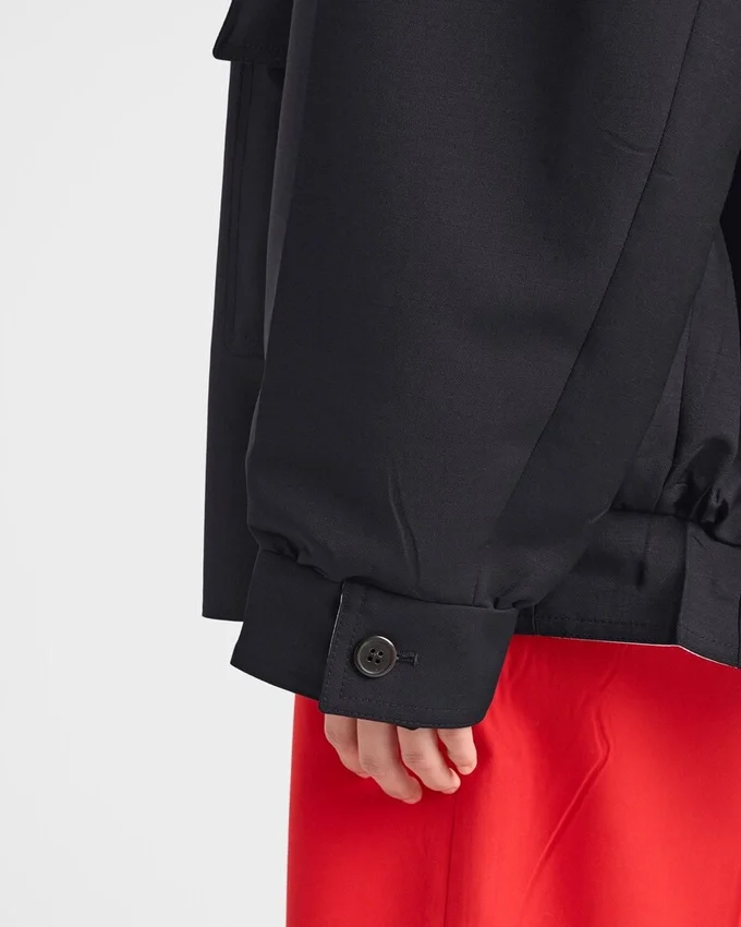 Chaqueta de mohair de cabrito y popelín Chaqueta de mohair de cabrito y popelín