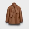 Chaqueta de piel napa con bufanda Chaqueta de piel napa con bufanda