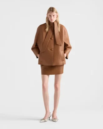 Chaqueta de piel napa con bufanda