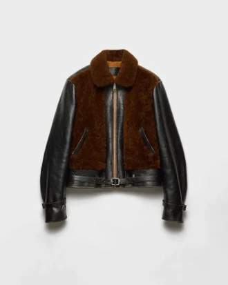 Chaqueta de piel y borreguillo