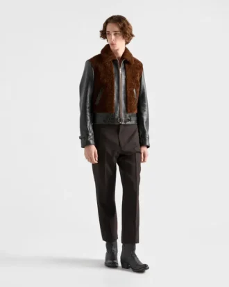 Chaqueta de piel y borreguillo