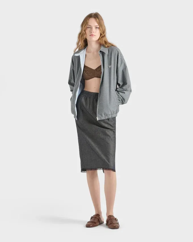 Chaqueta de popelín a cuadros Chaqueta de popelín a cuadros