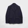 Chaqueta de popelín elástico de un solo pecho