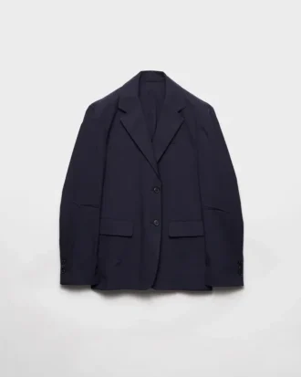 Chaqueta de popelín elástico de un solo pecho Chaqueta de popelín elástico de un solo pecho