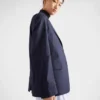 Chaqueta de popelín elástico de un solo pecho