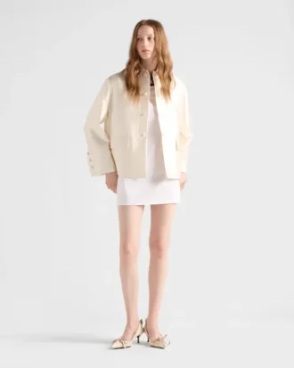 Chaqueta de seda y lana de un solo pecho