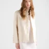 Chaqueta de seda y lana de un solo pecho Chaqueta de seda y lana de un solo pecho